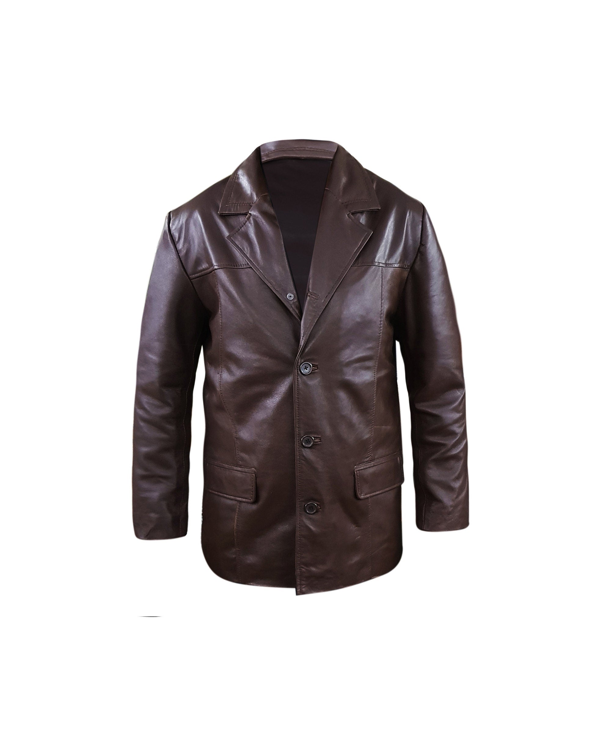 Men's Genuine Sheepskin Leather Blazer Coat