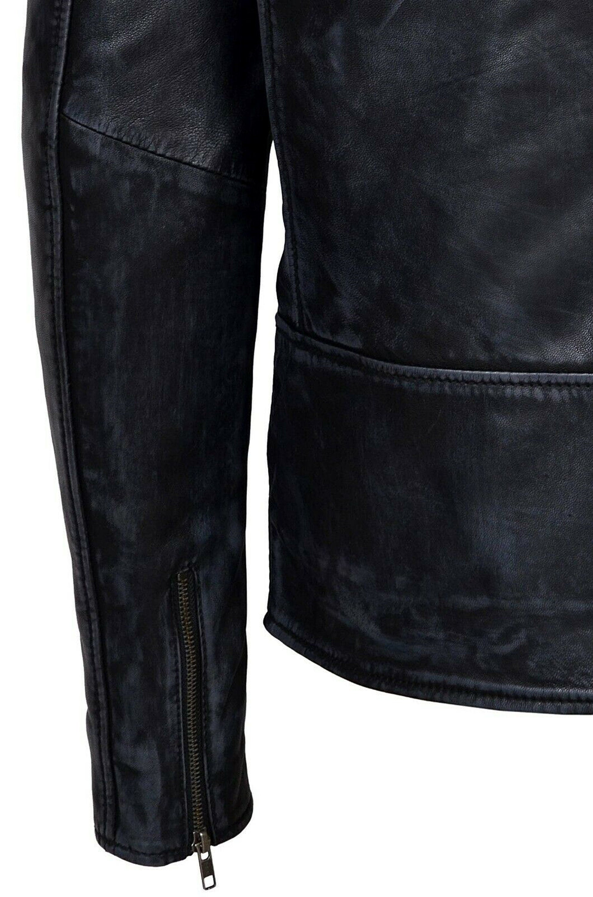 Mens Black Sheepskin Genuine Leather Jacket