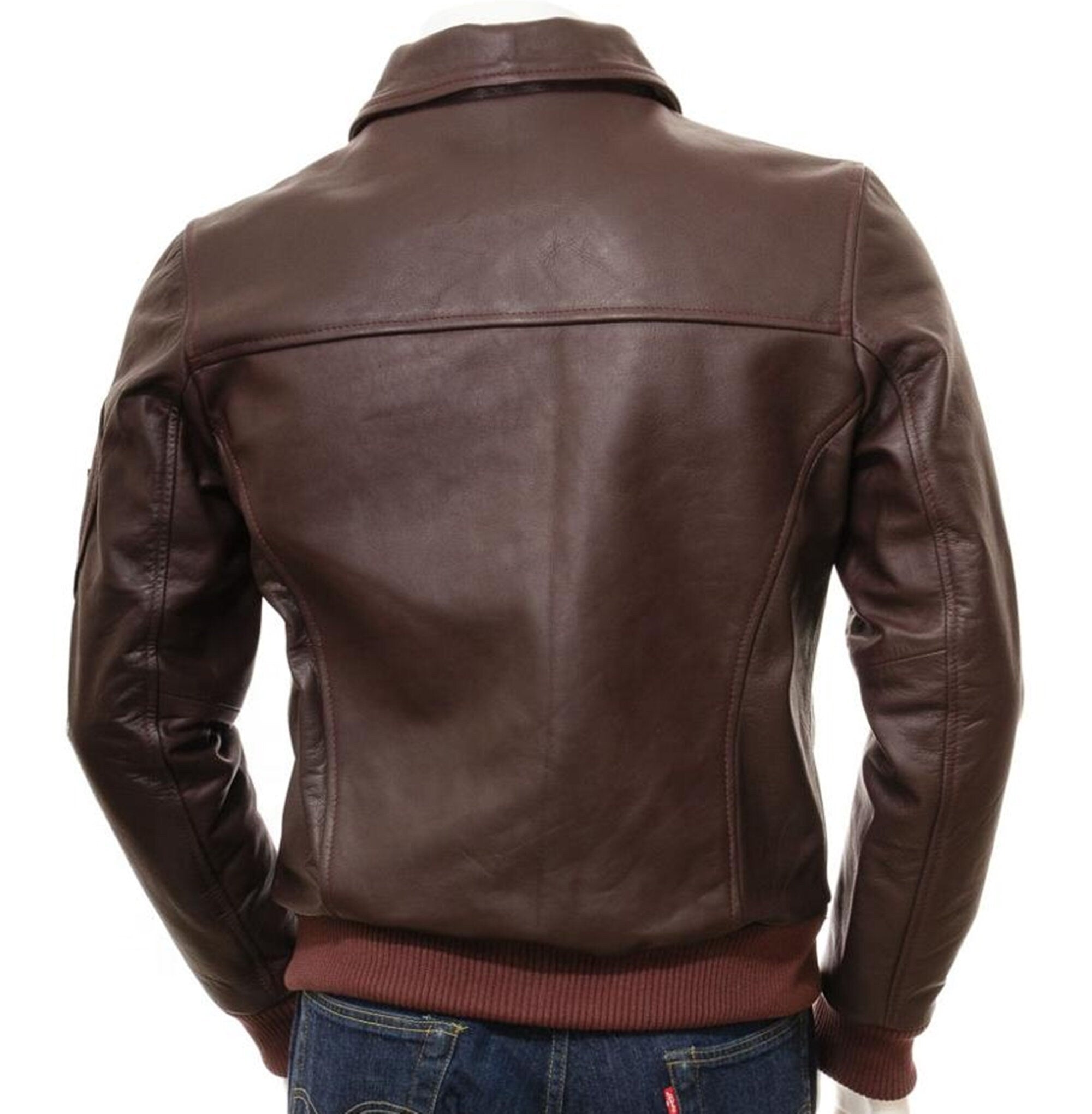 Genuine Brown Leather Jacket For Men