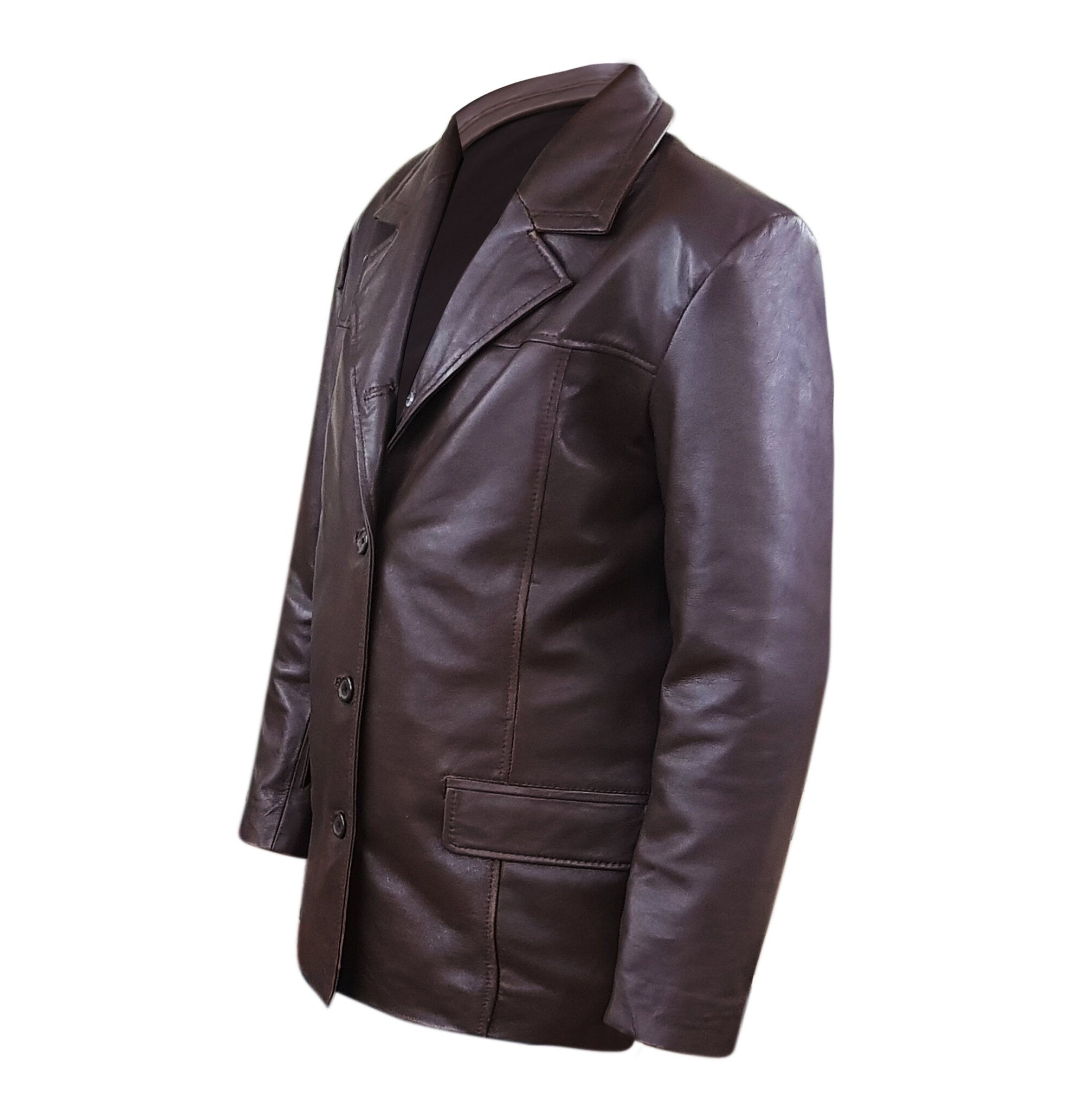 Men's Genuine Sheepskin Leather Blazer Coat