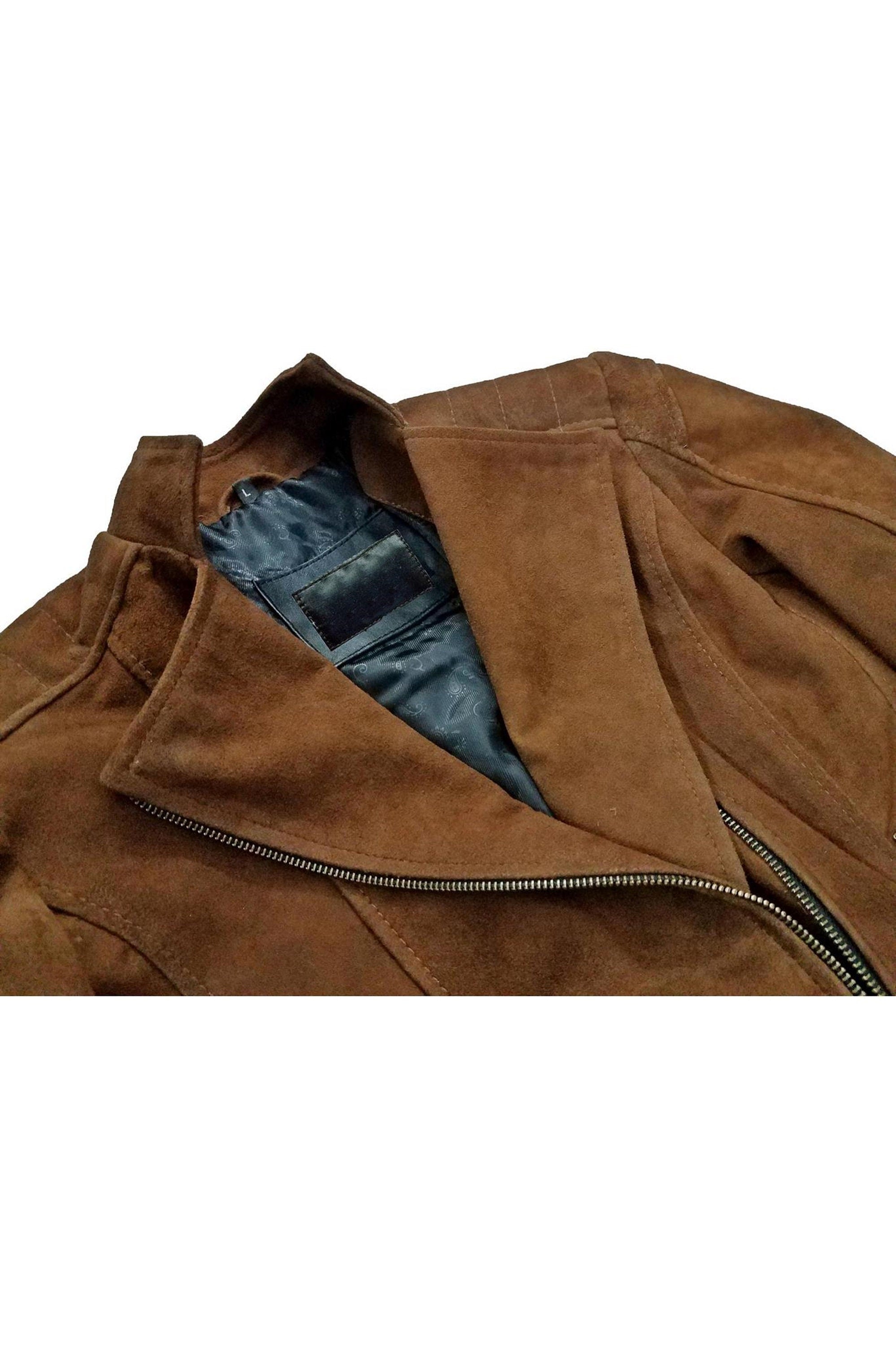 Womens Tan Suede Leather Jacket