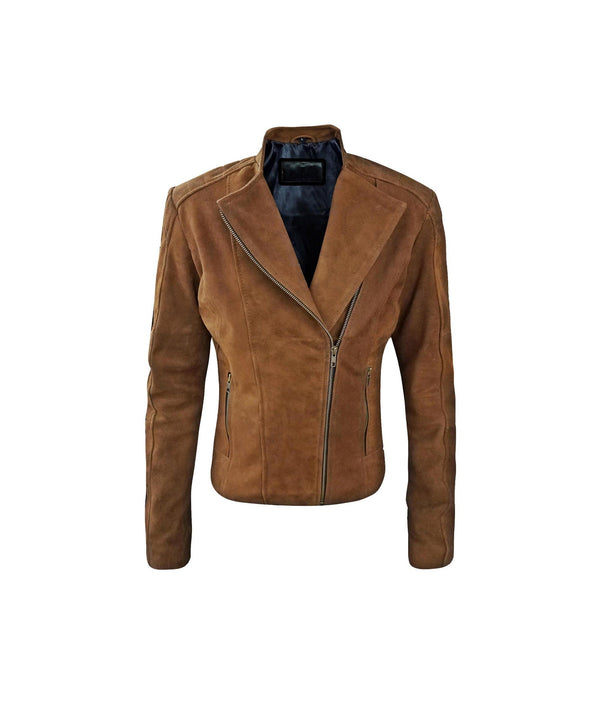 Womens Tan Suede Leather Jacket