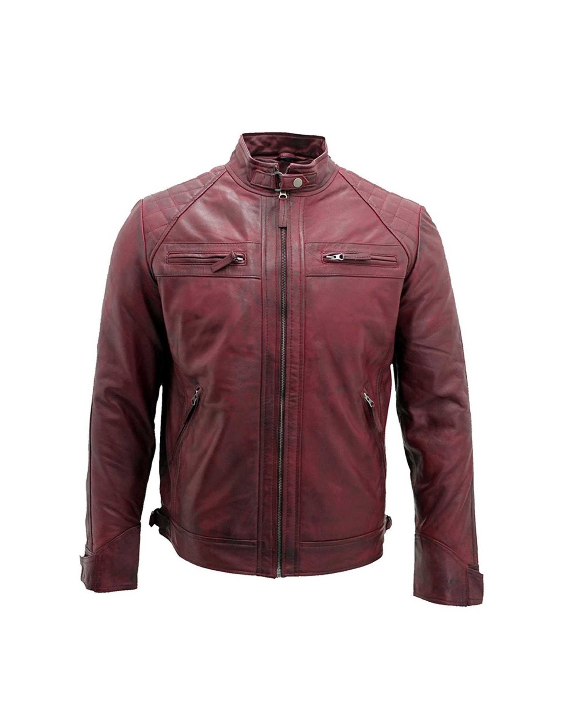 Mens Real Brown Leather Jacket