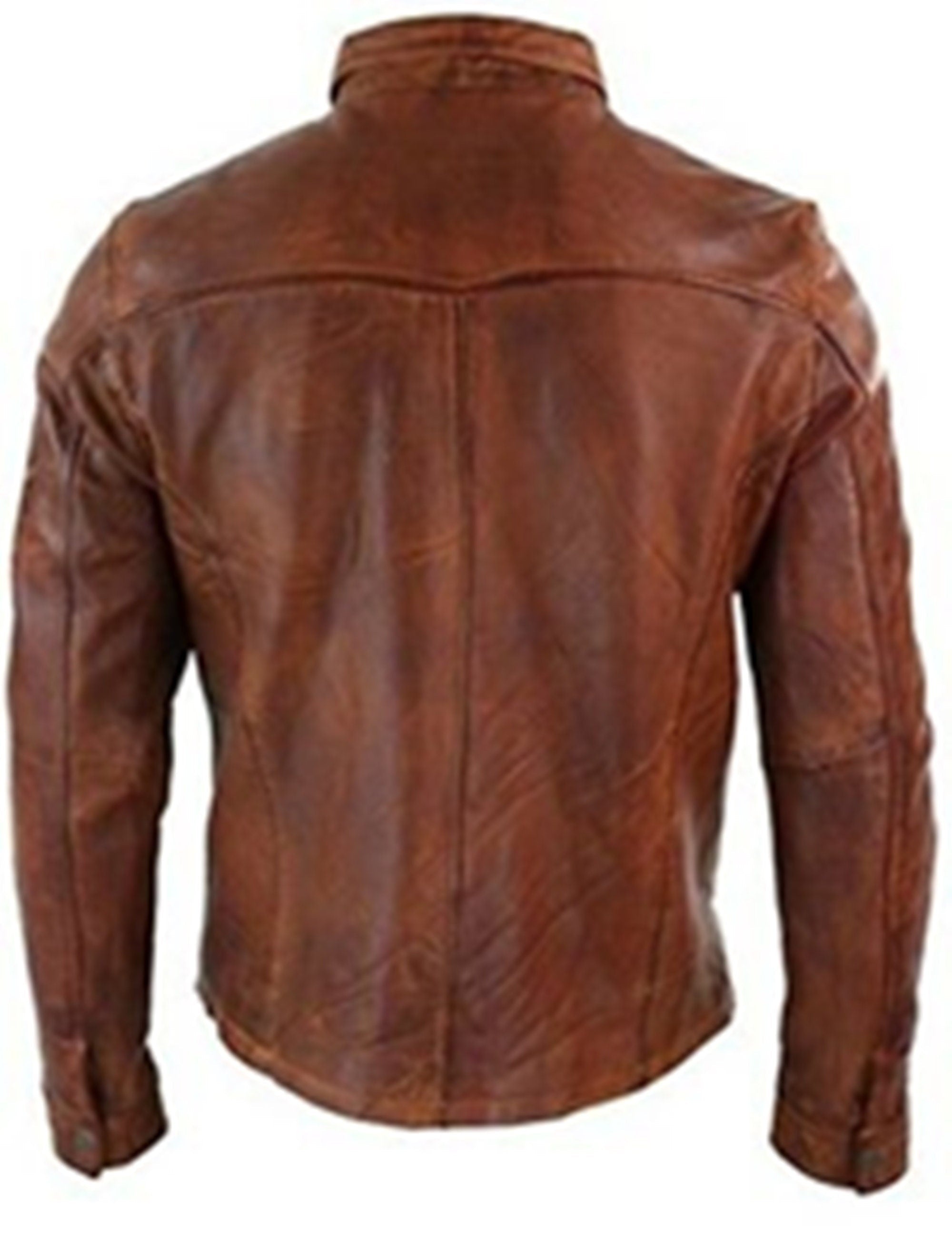 Mens Real Wax Brown Leather Shirt