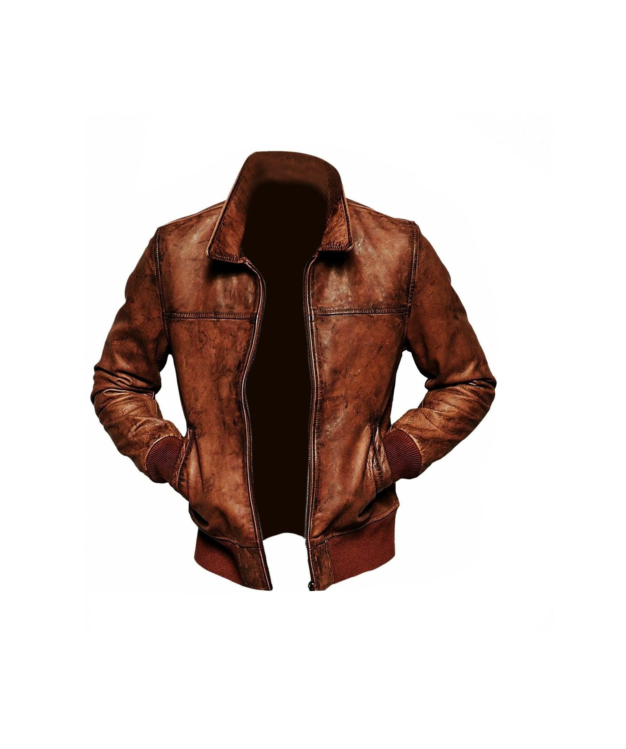 Mens Real Wax Brown Real Leather Jacket