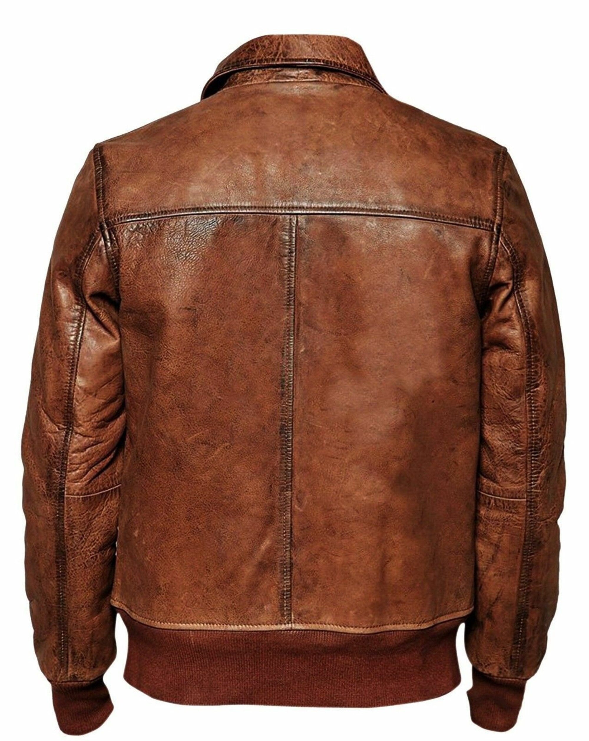 Mens Real Wax Brown Real Leather Jacket