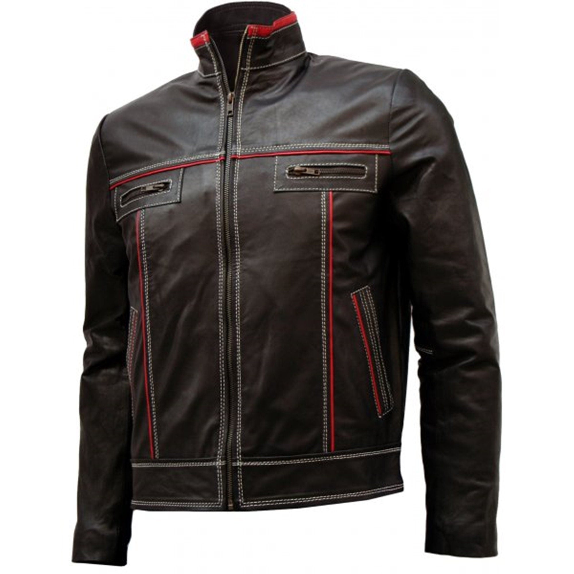 Men's Black Biker Vintage Real Leather Jacket