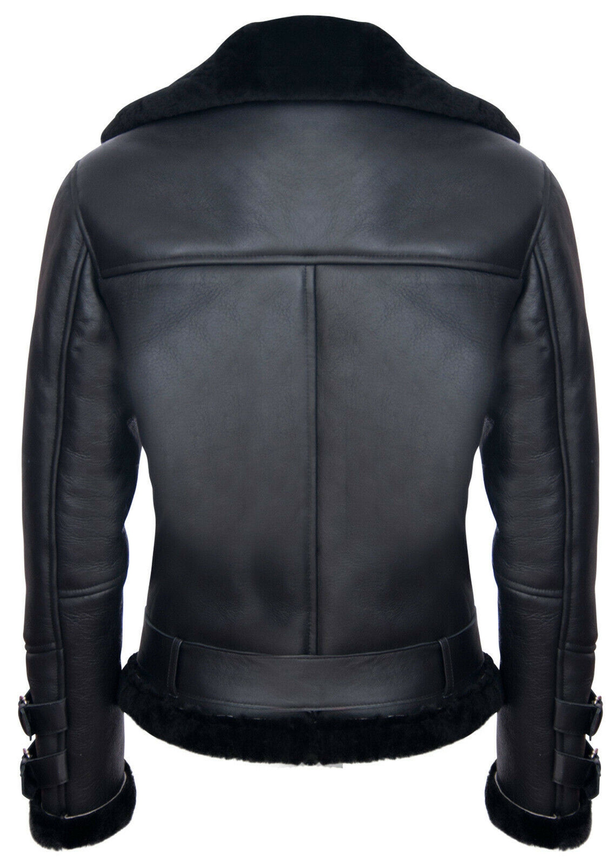 Men's Leather Jacket Shearling Fur Jacket