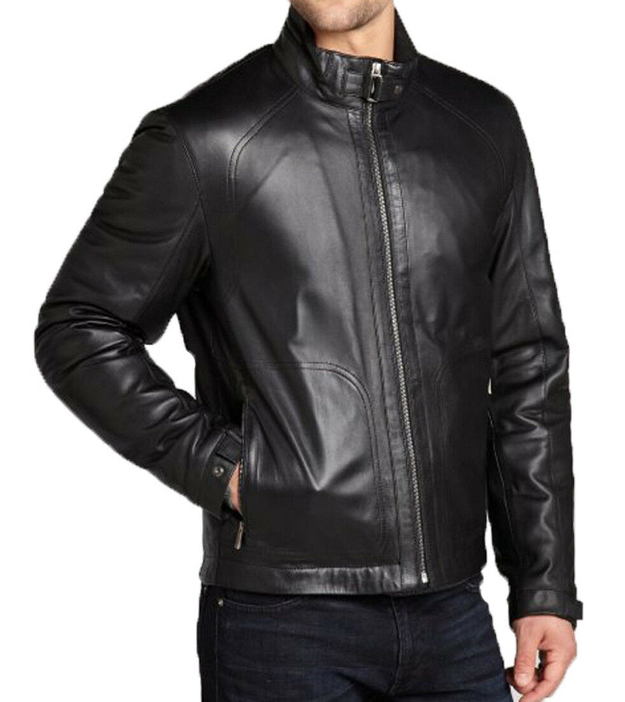 Men's Black biker Leather Jacket