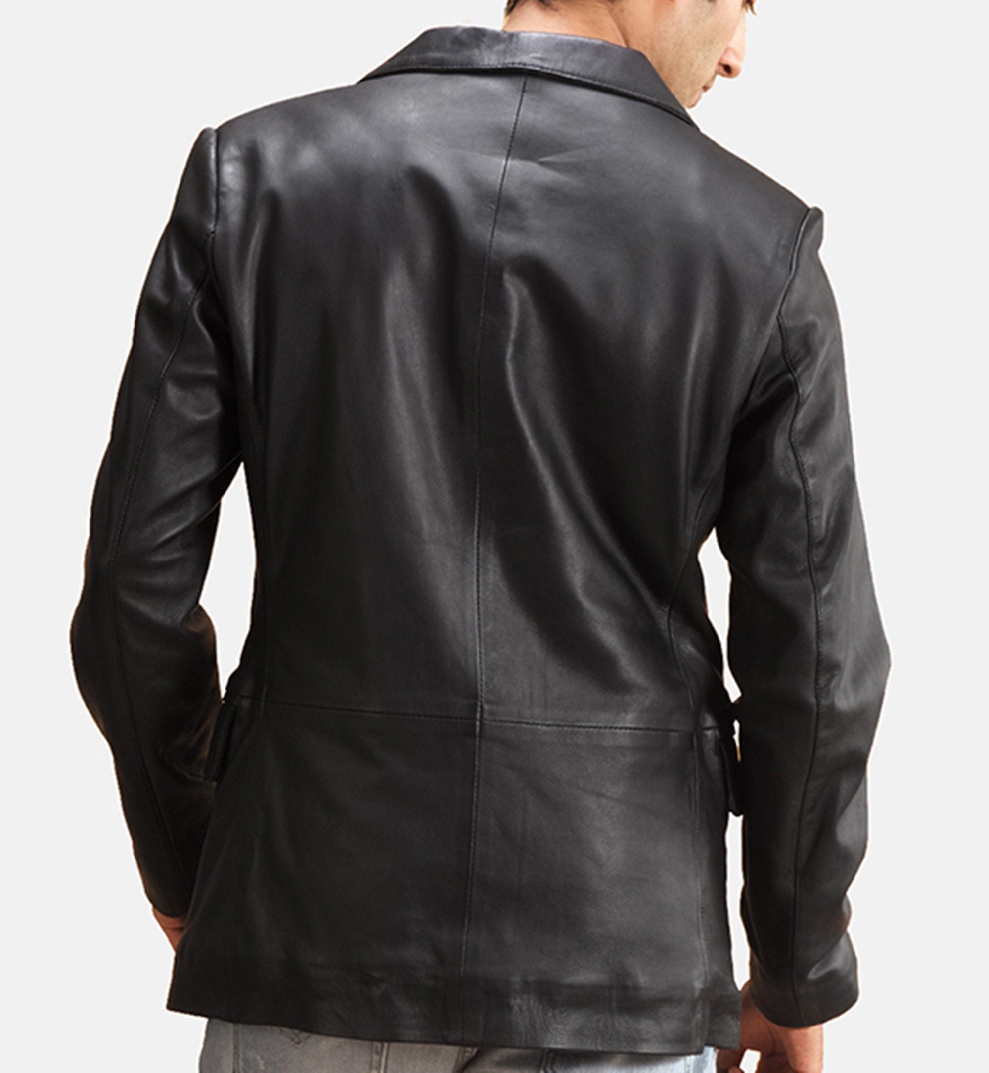 Men's Genuine Sheepskin Leather Blazer Coat