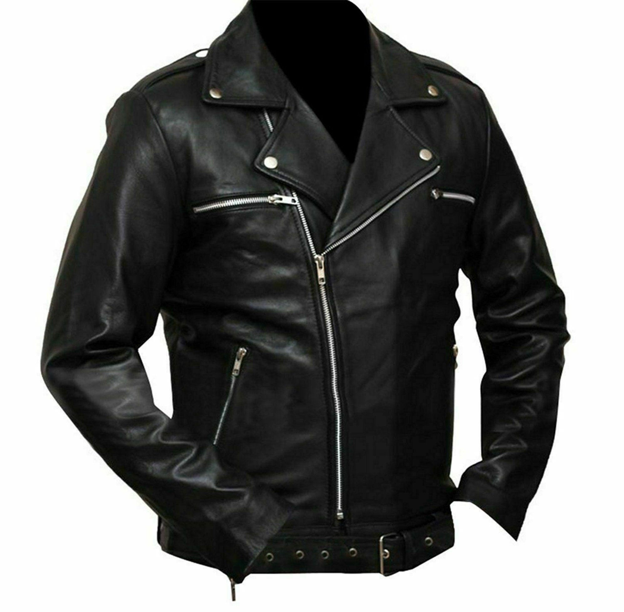 Men's Genuine Sheepskin Biker Jacket