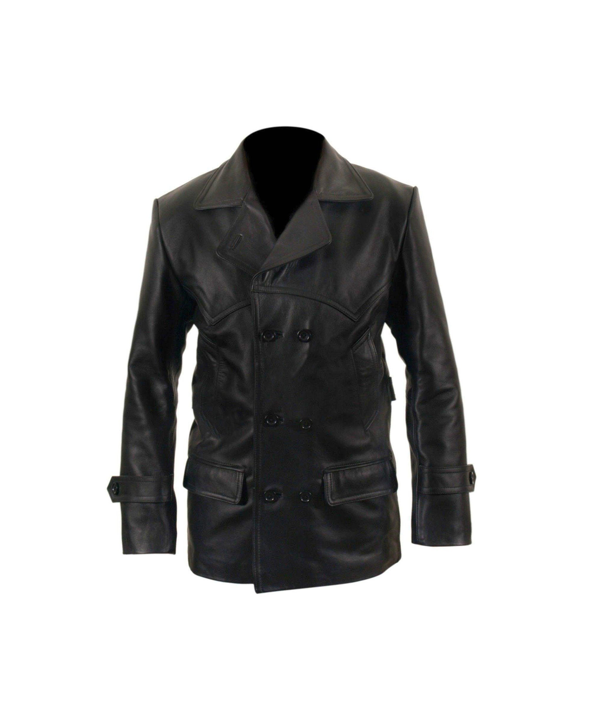 Men's Black Coat  Sheepskin Leather Coat