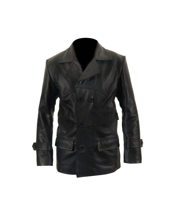 Men's Black Coat  Sheepskin Leather Coat