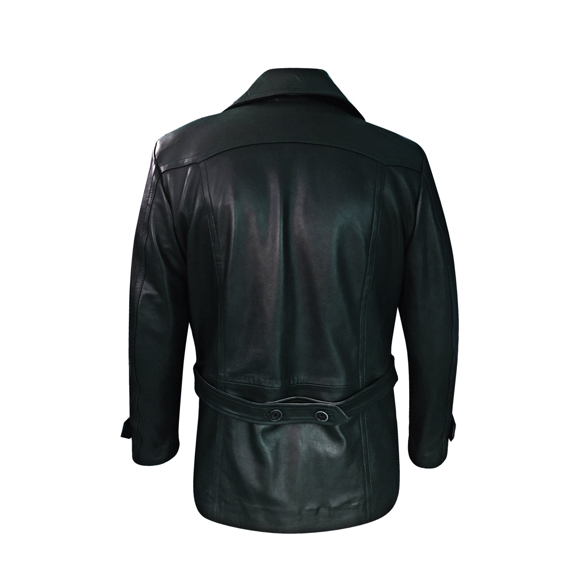 Black German Eagle Sheepskin Leather Coat