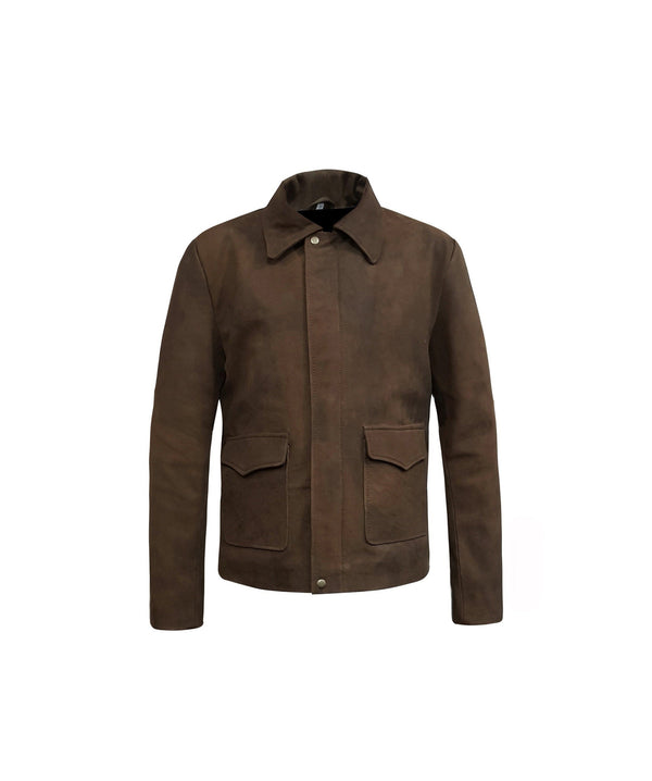 Men Dark Snuff Sheepskin Leather Jacket