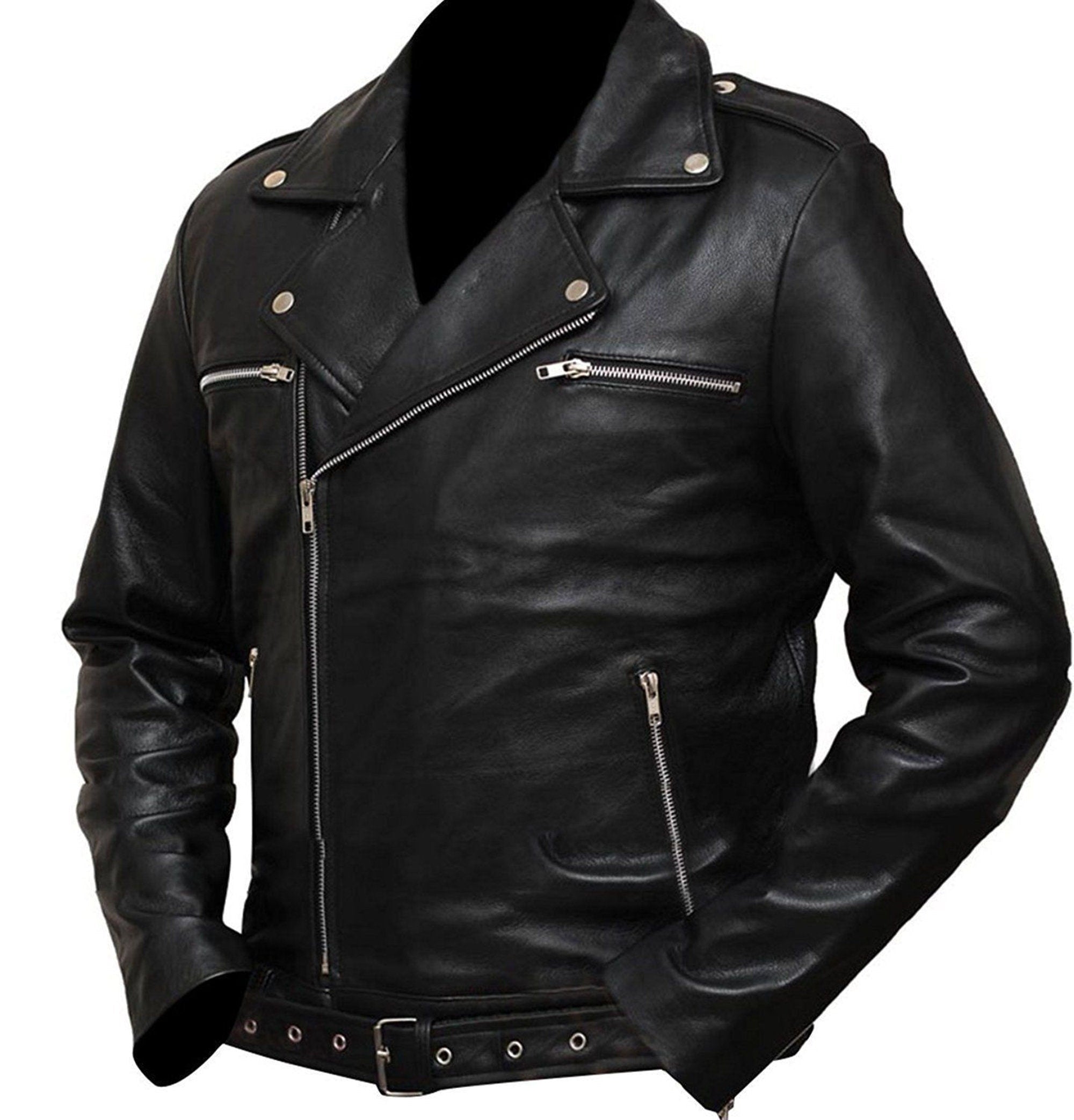 Men's Genuine Sheepskin Biker Jacket