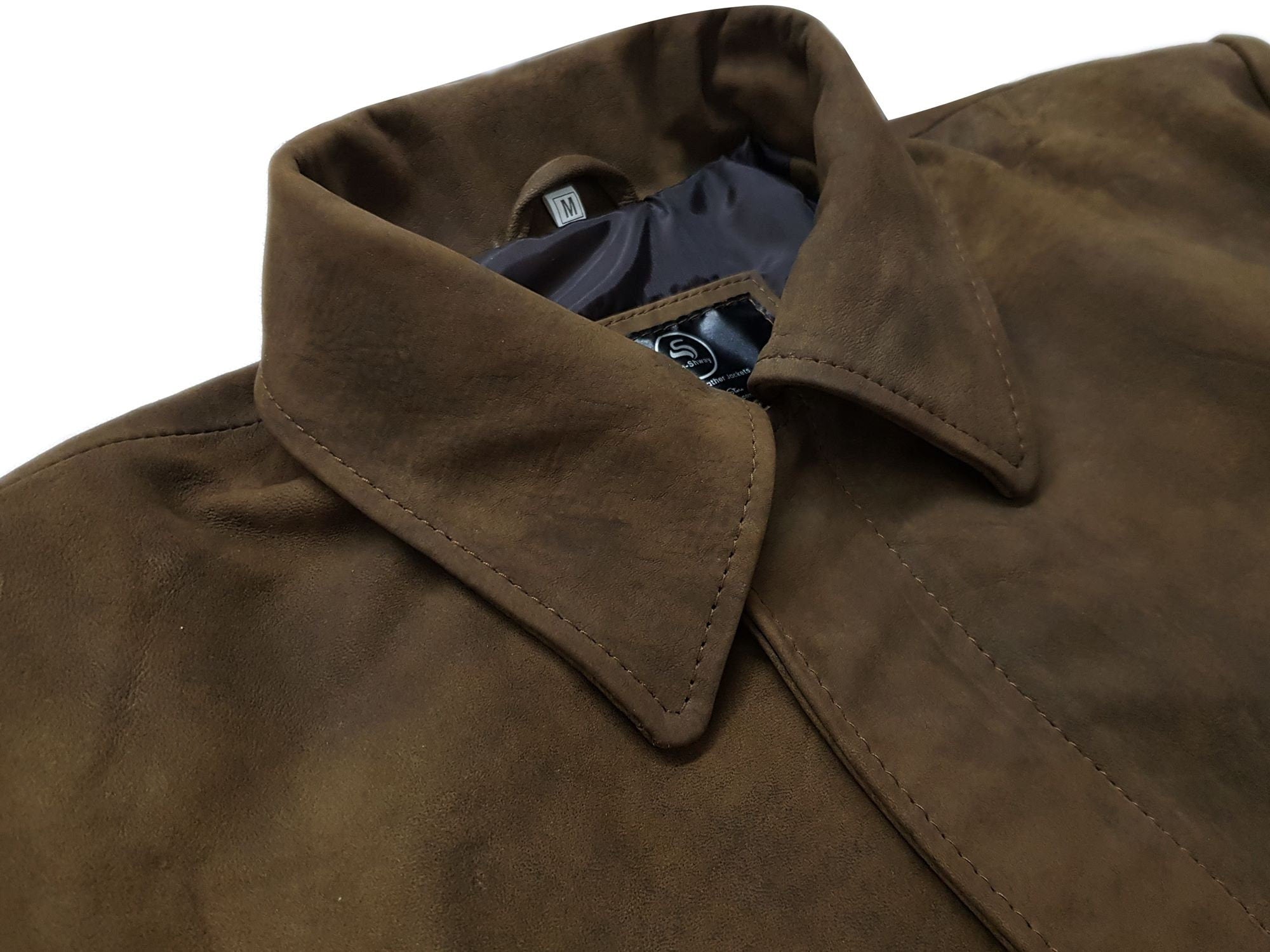 Men Dark Snuff Sheepskin Leather Jacket