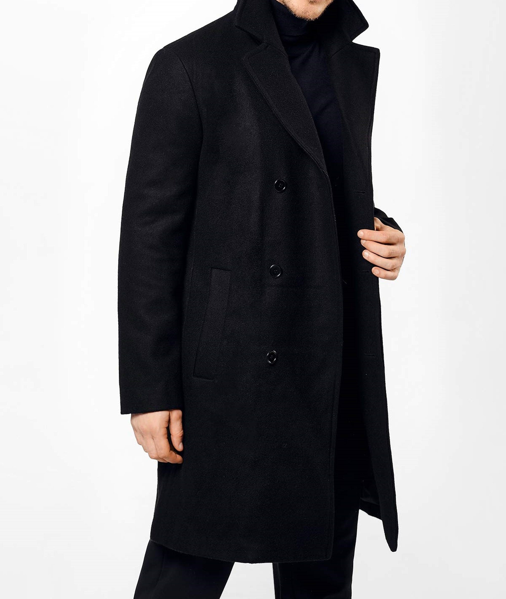 Handmade Black Wool Coat