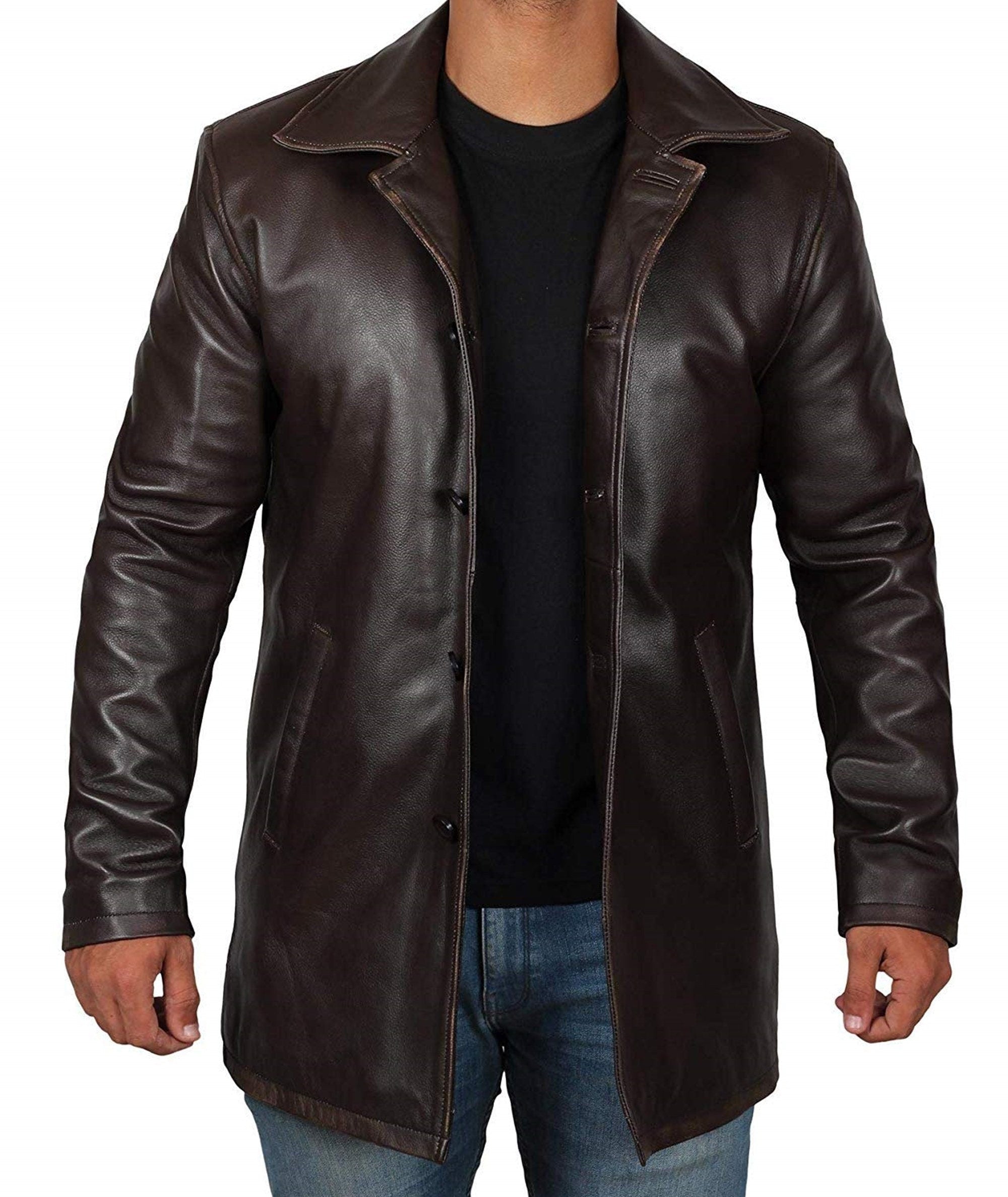 Men's Three Quarter Sheepskin  Leather Coat