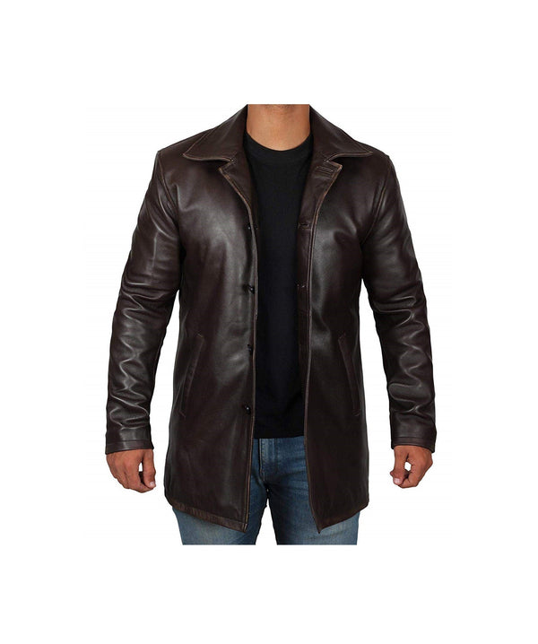 Men's Three Quarter Sheepskin  Leather Coat