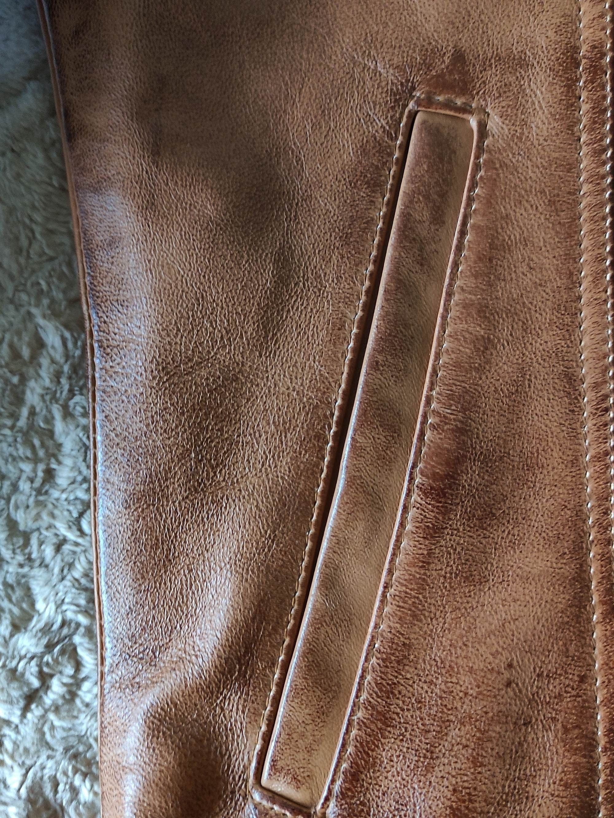 Mens Tan Brown Wax Leather Shirt