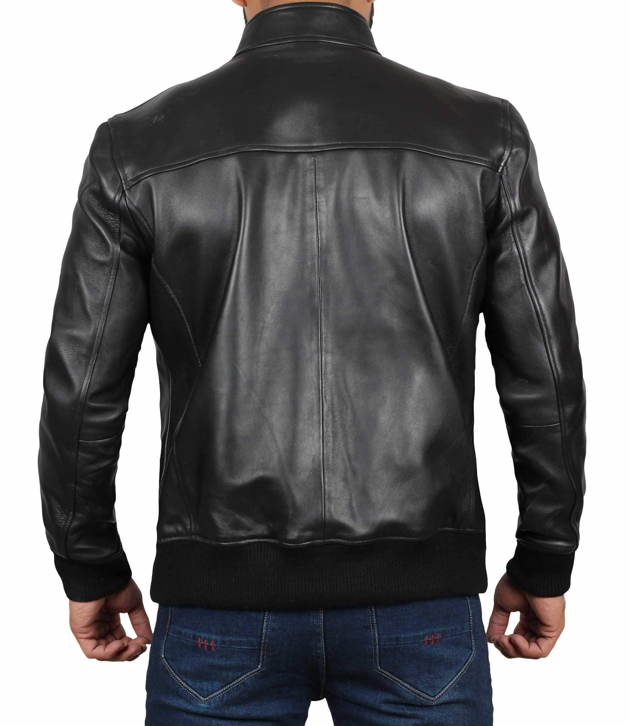 Men Black Jacket Real Leather Jacket