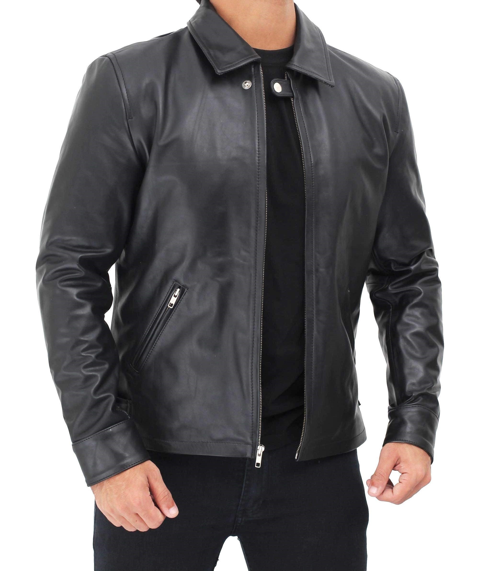 Mens Black Leather Jacket