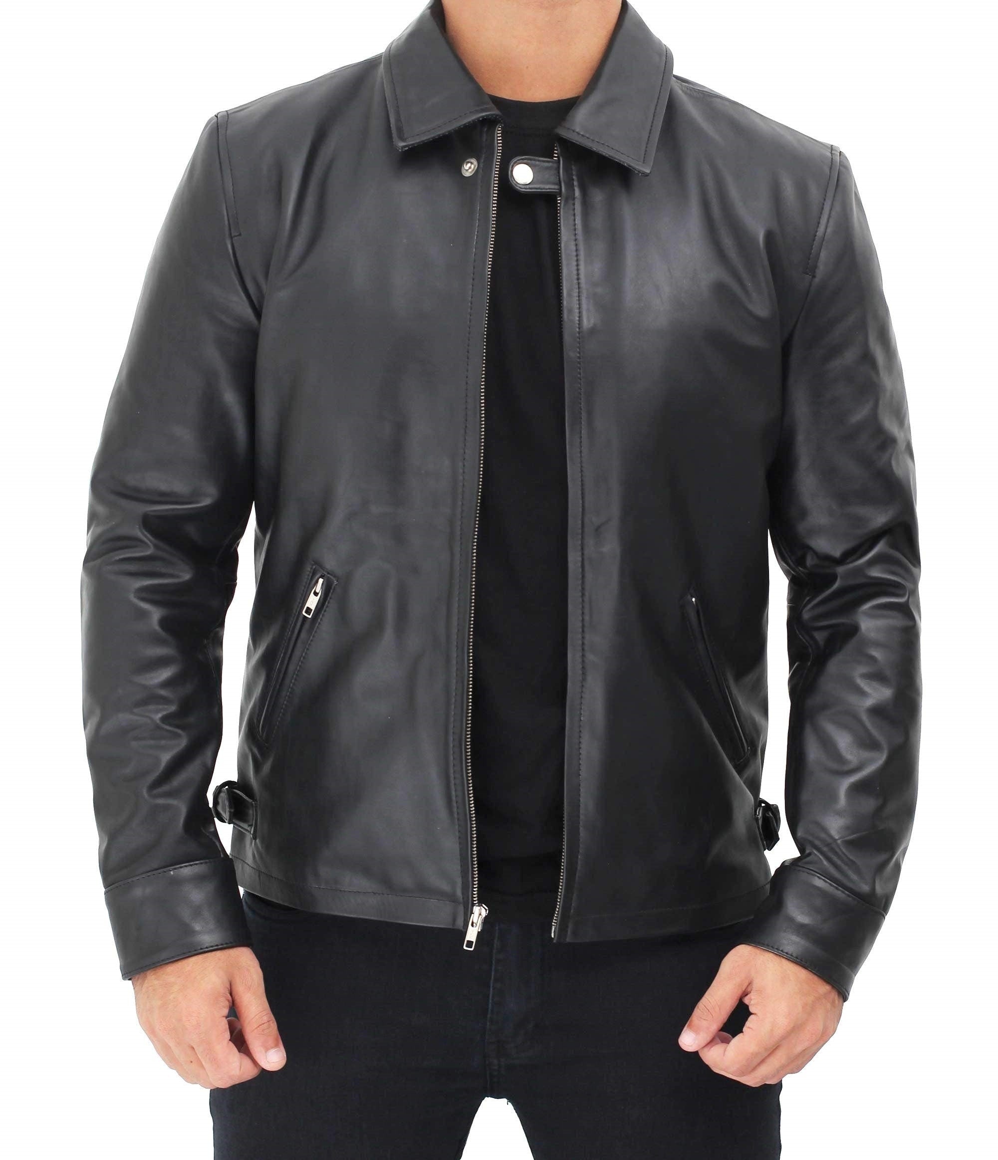 Mens Black Leather Jacket