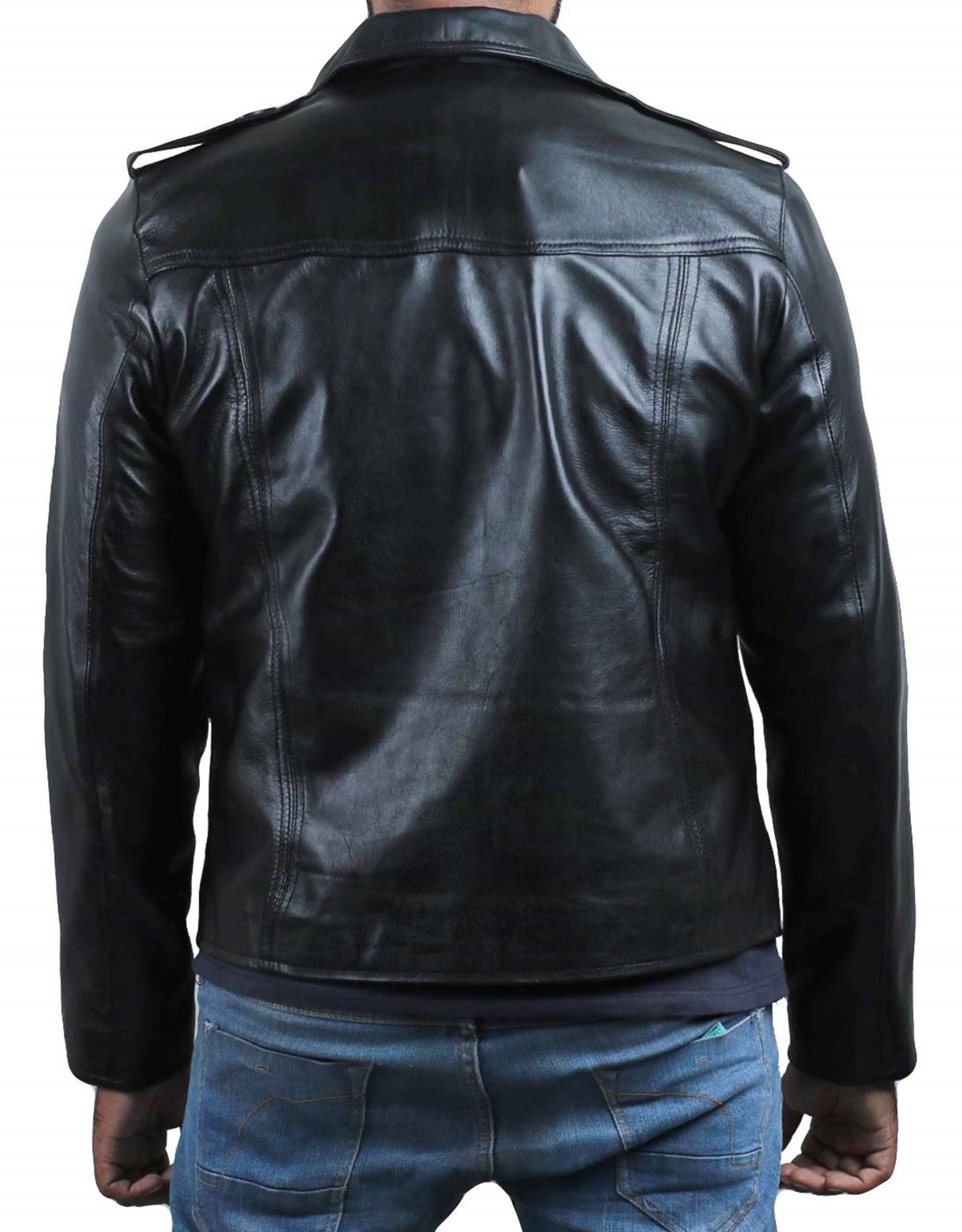 Mens Black Collar Jacket Leather Jacket For Mens