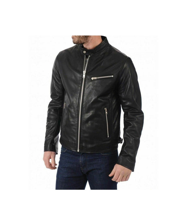 Black Leather Jacket Men Vintage jacket