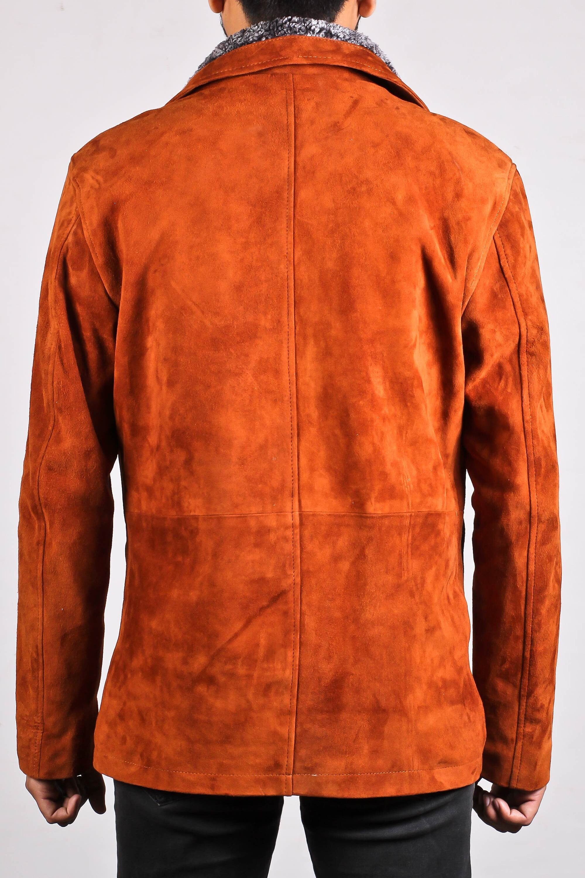 Handmade Men Suede Leather Jacket For Men