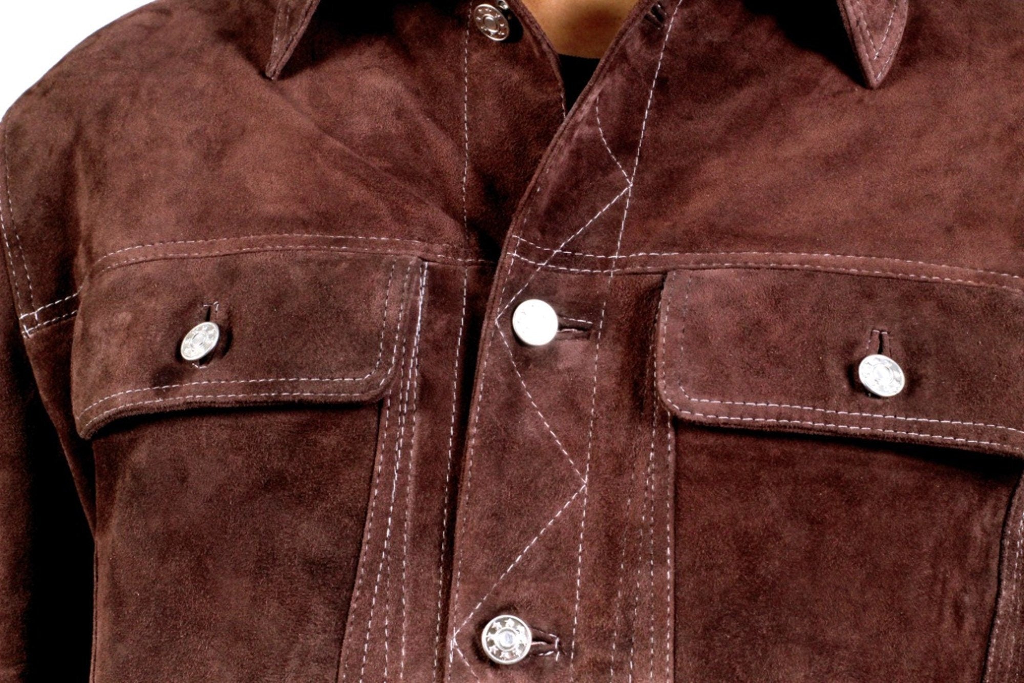 Men's Dark Brown Shirt Suede Leather Jacket