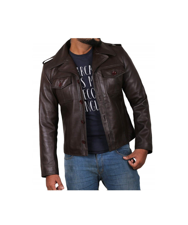 Men Brown Leather Jacket