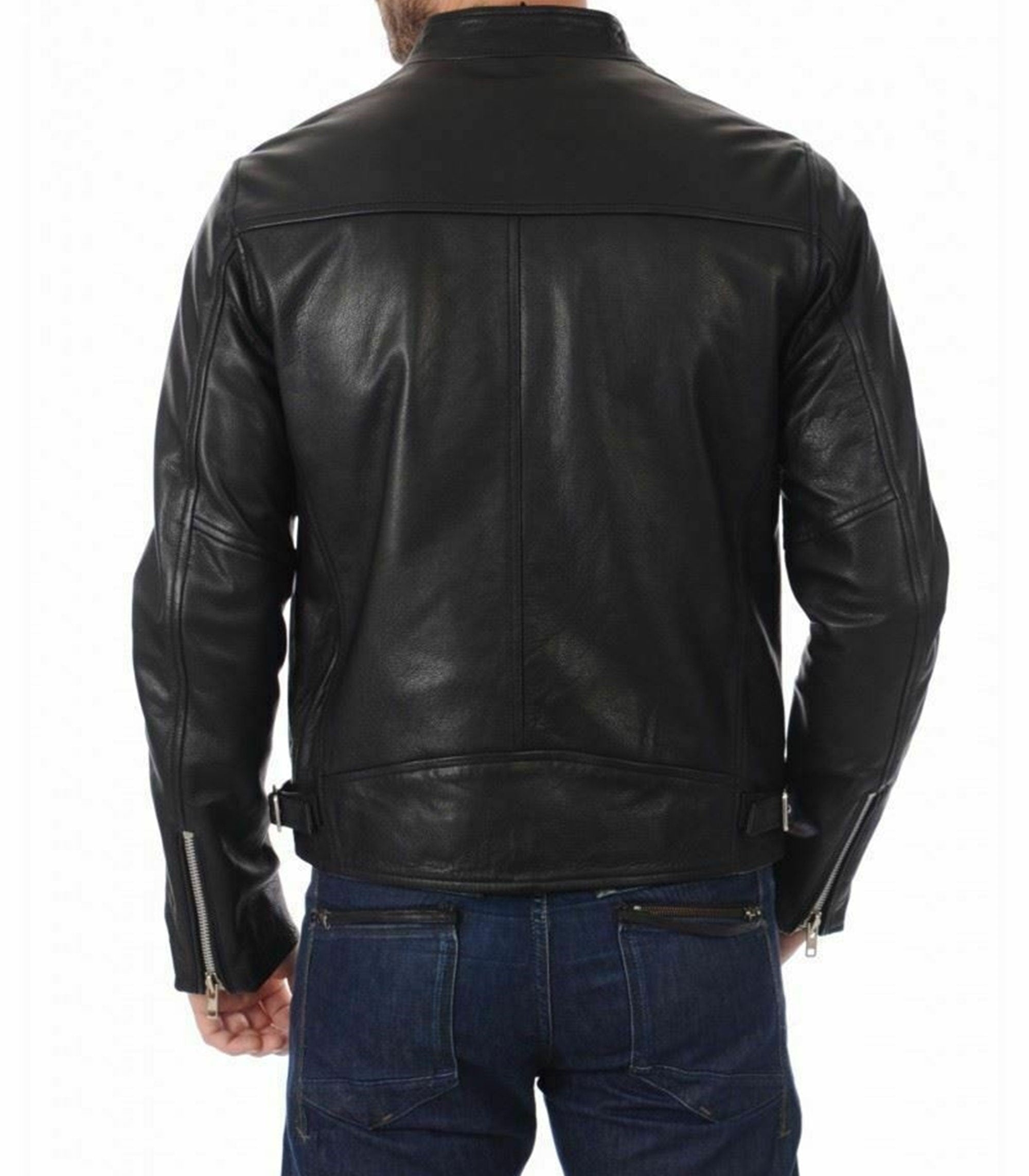 Black Leather Jacket Men Vintage jacket