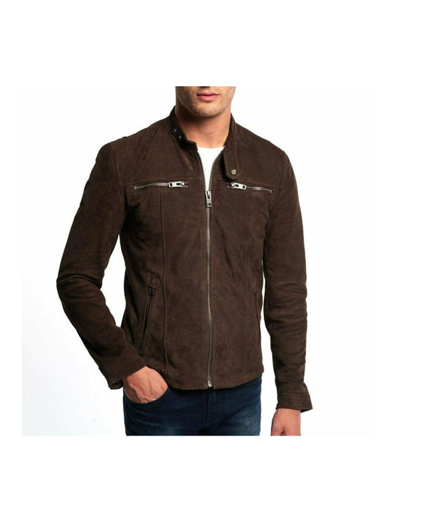 Men's Brown Suede Leather Jacket