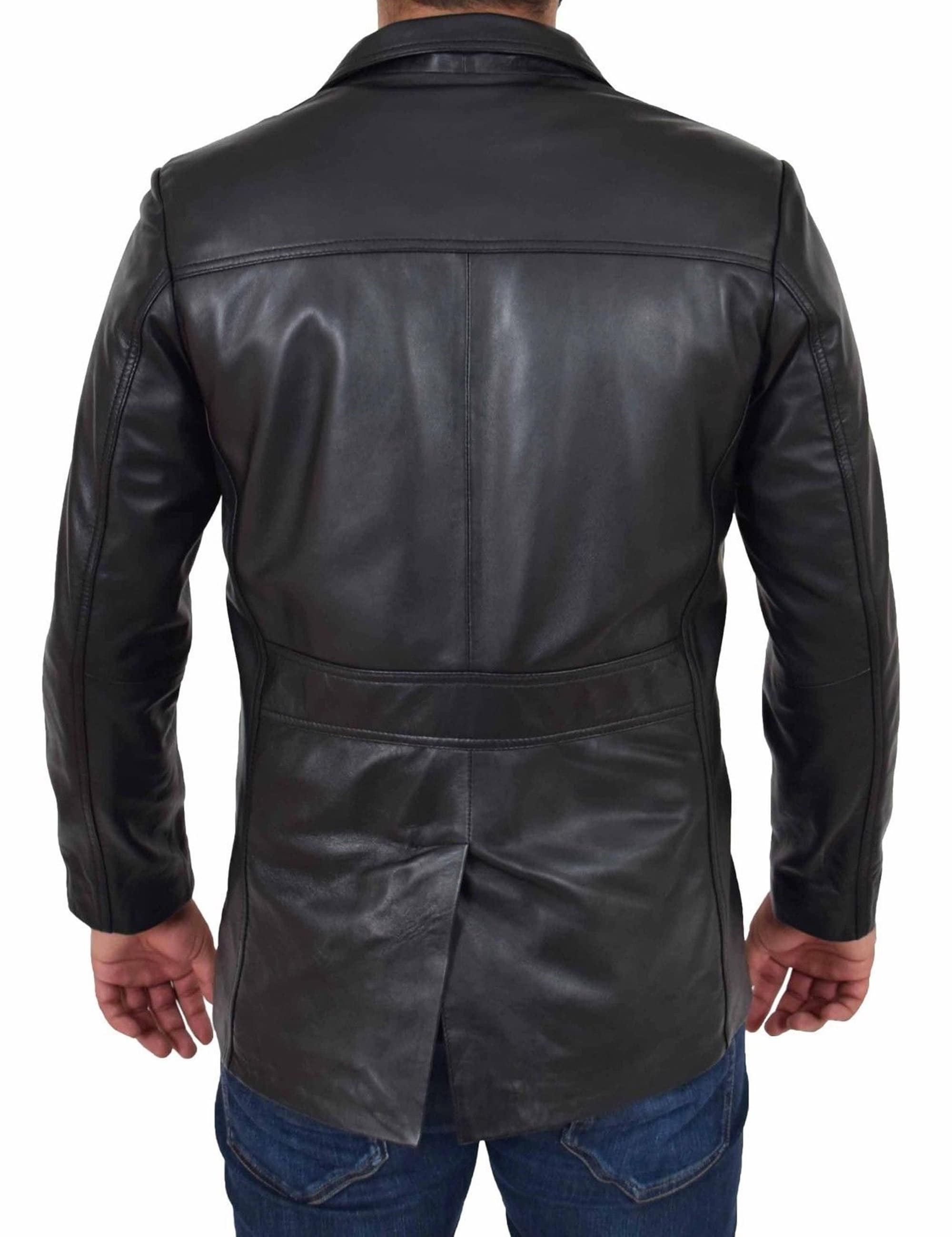 Men Black Four Pockets Coat