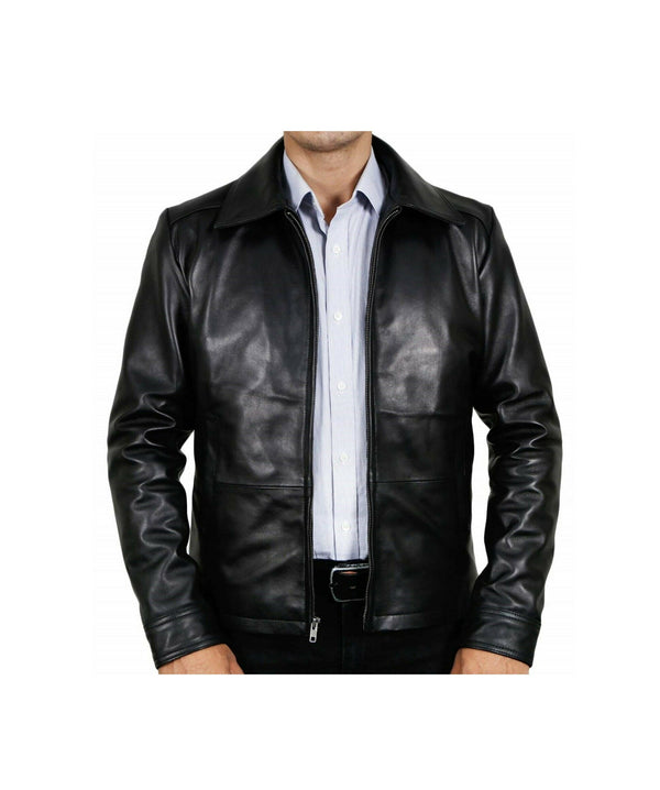 Mens Black  Leather Jacket Vintage Jacket For Men