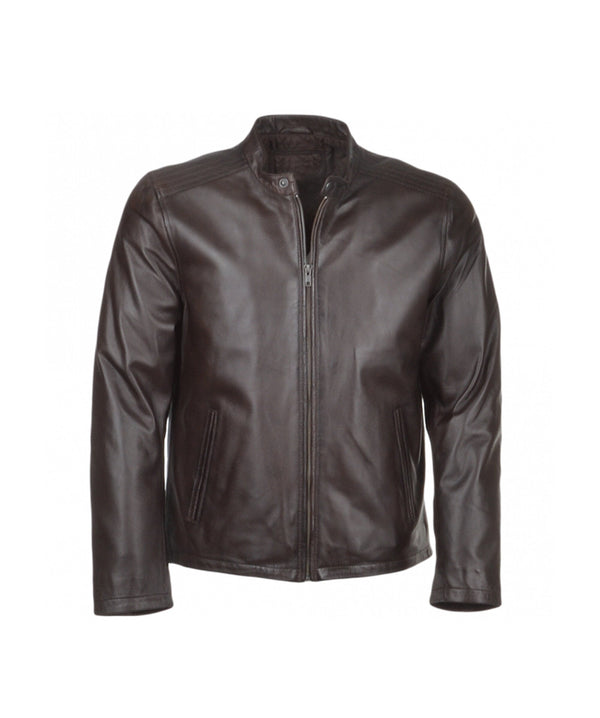 Men's RealDark Brown Leather  Jacket