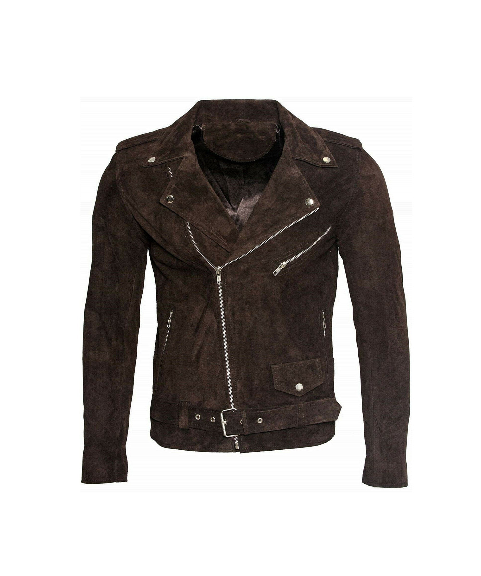 Men's Biker Suede Leather Jacket