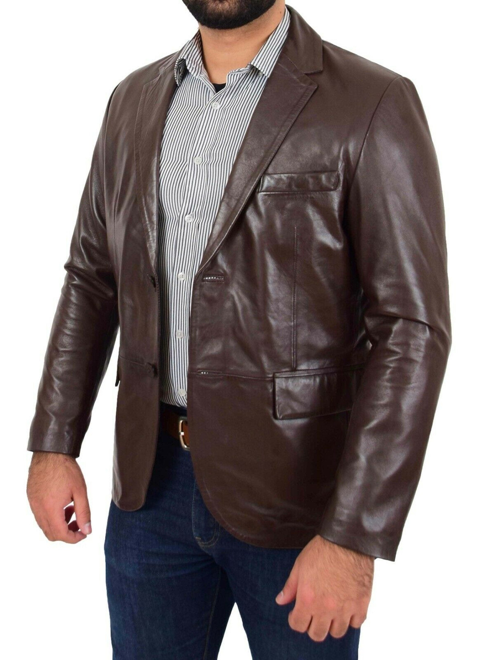 Mens Brown Blazer Coat
