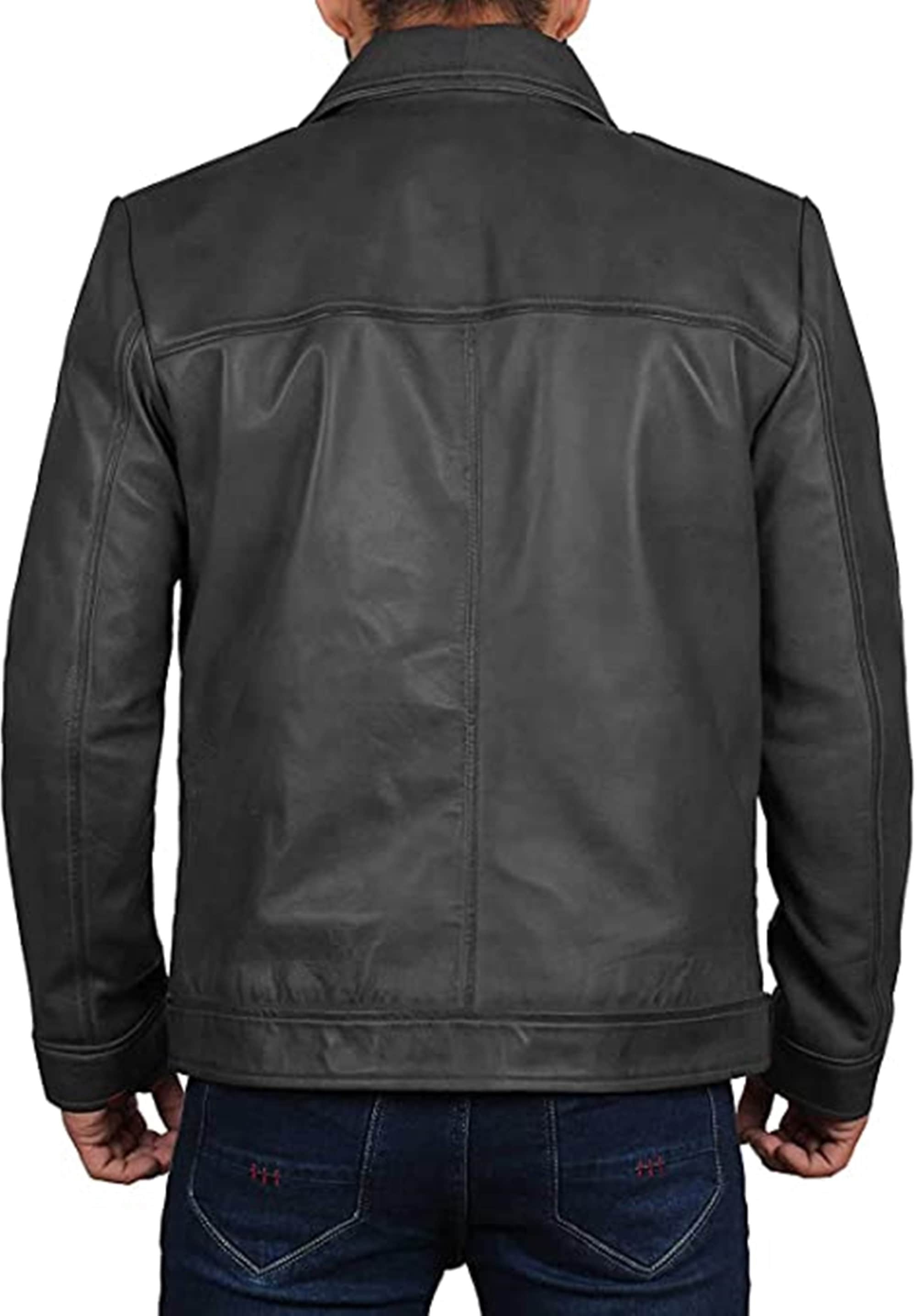Motorcycle Black Leather Jacket For Men