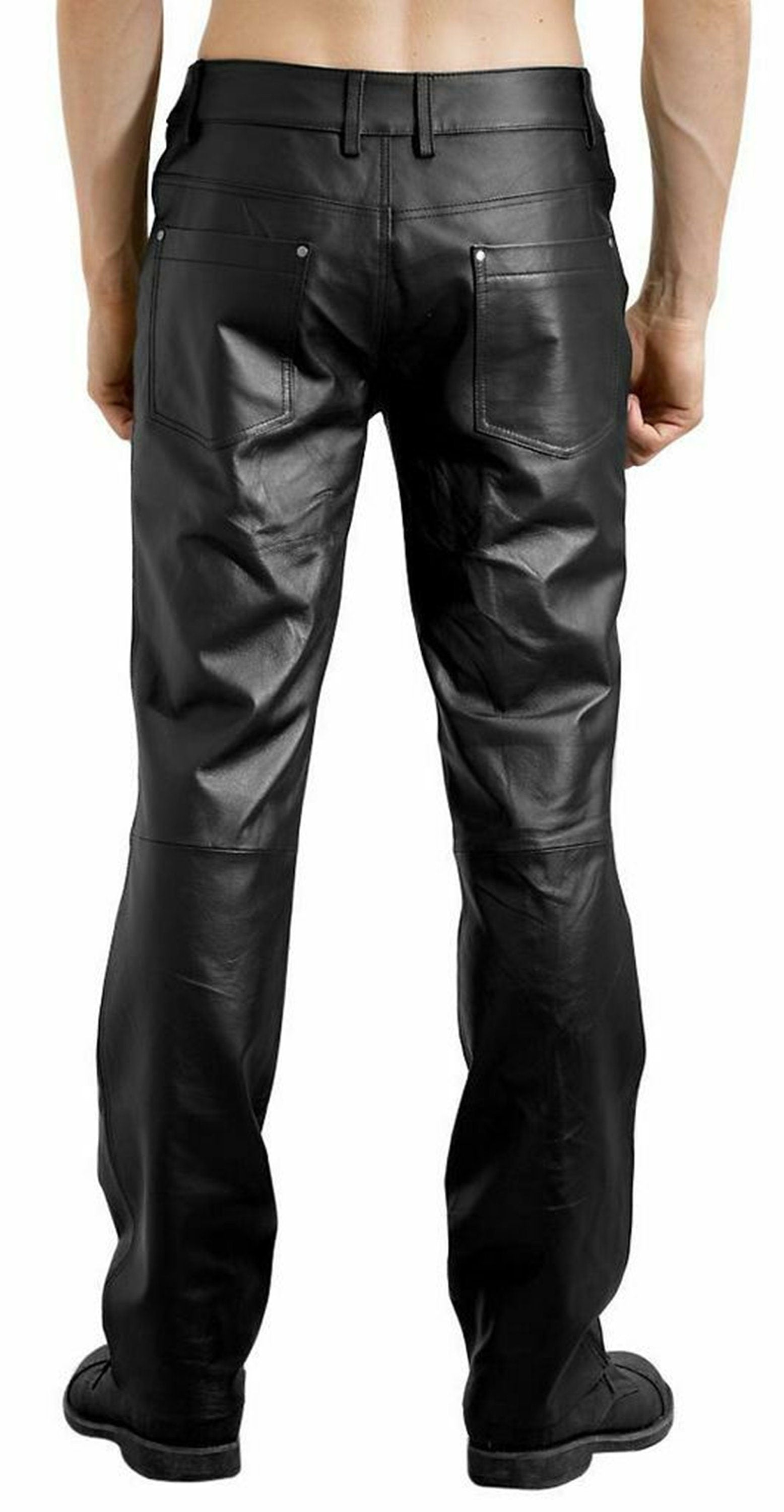 Mens Black Leather Pants