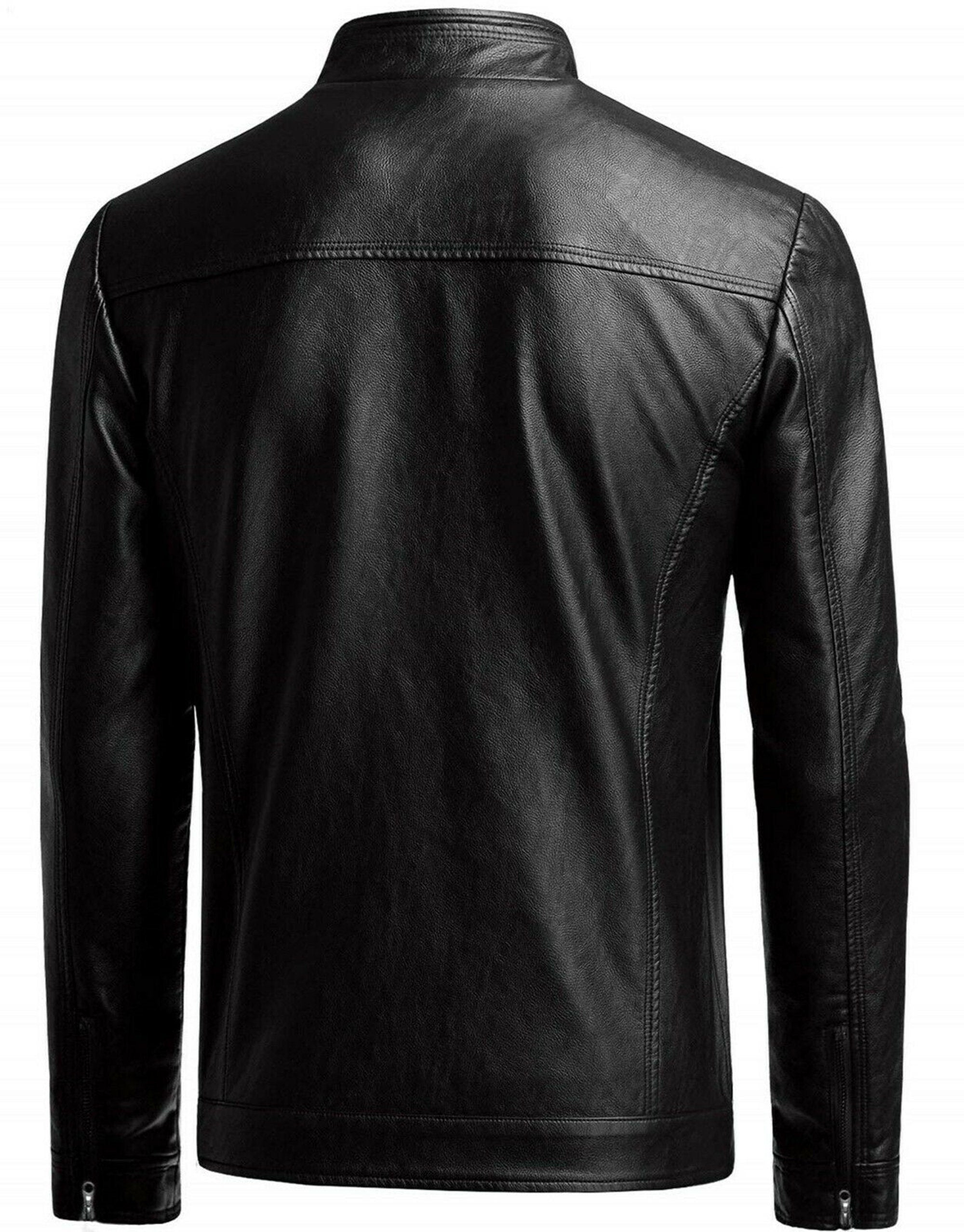 Men's Black sheepskin Leather Jacket