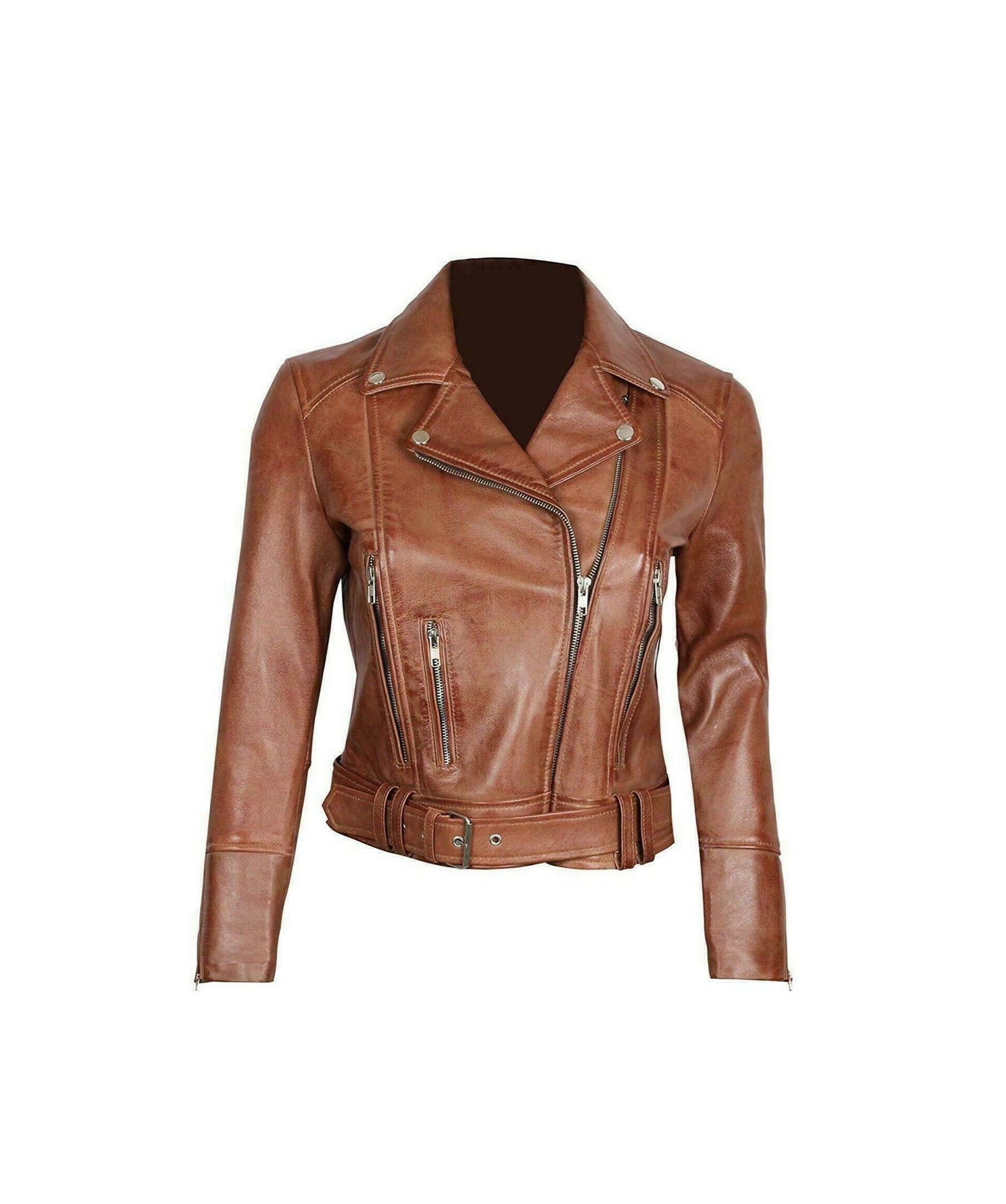 Women's Slim Fit Biker Leather Jacket