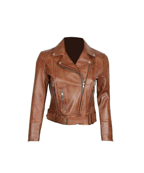 Women's Slim Fit Biker Leather Jacket