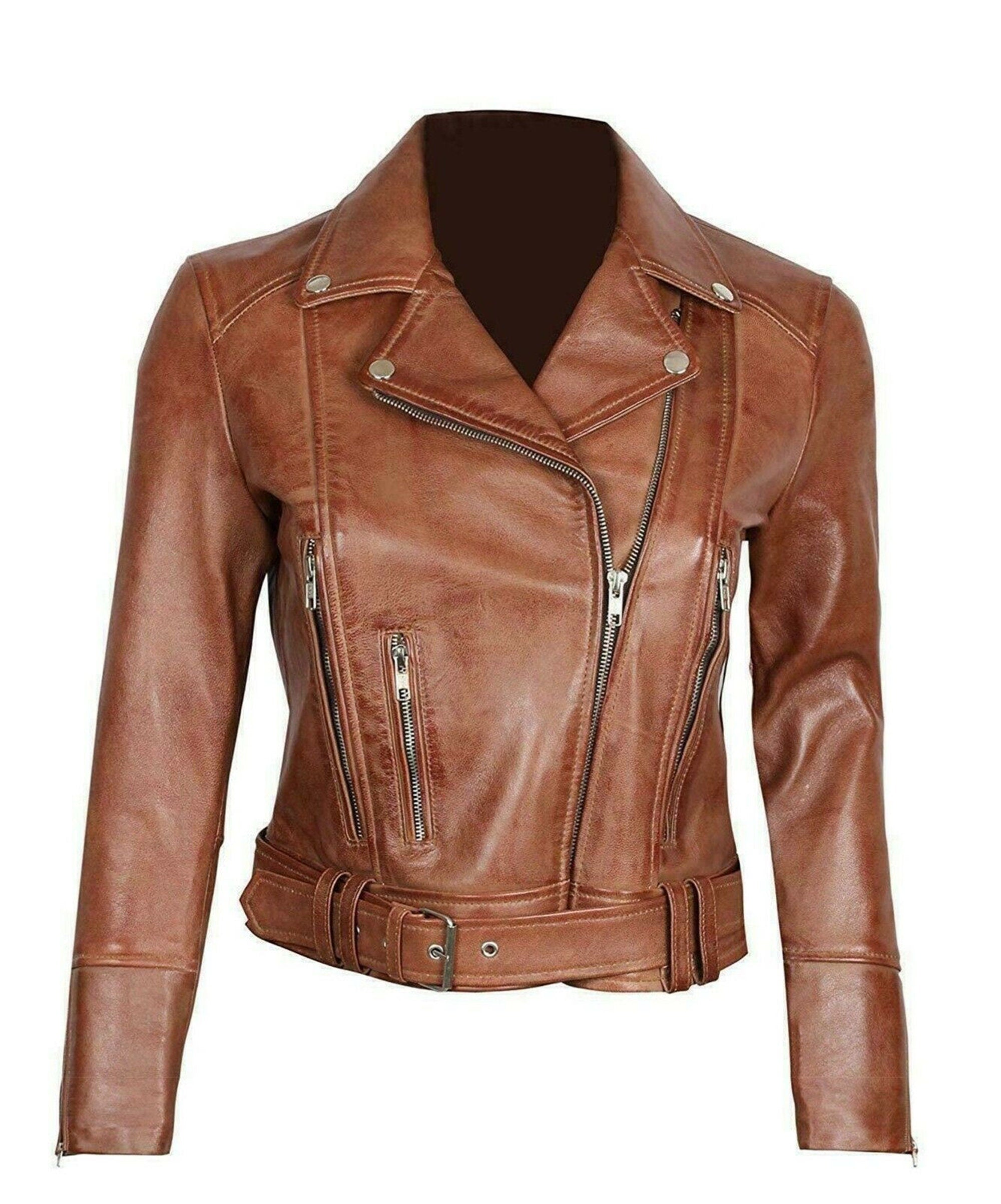 Women's Slim Fit Biker Leather Jacket