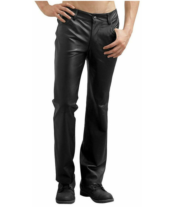 Mens Black Leather Pants