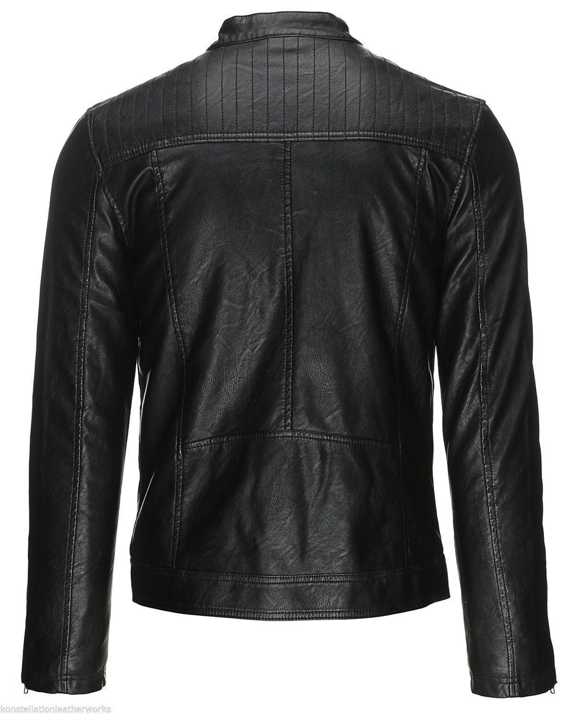 Men Black Jacket Real Leather Jacket