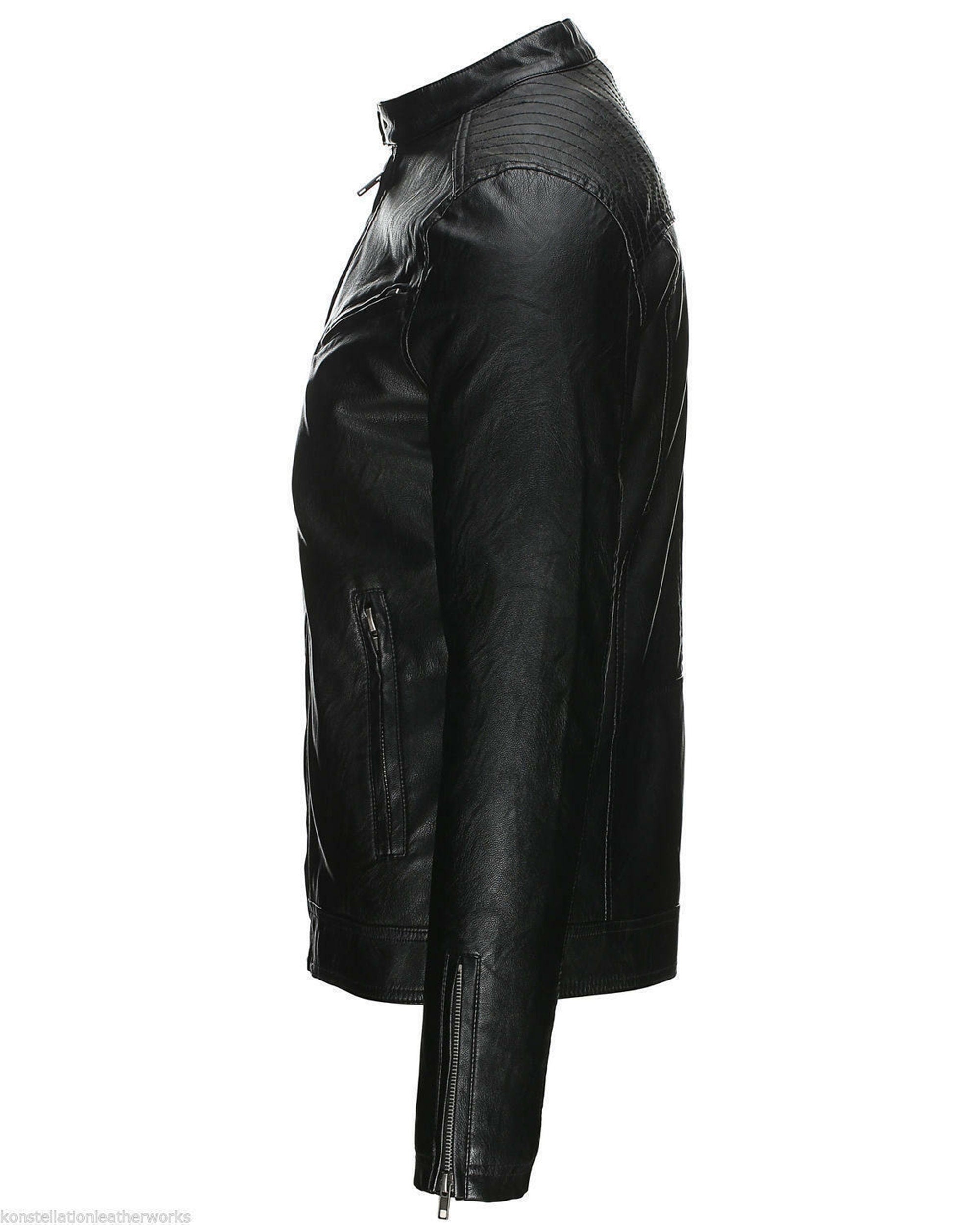 Men Black Jacket Real Leather Jacket