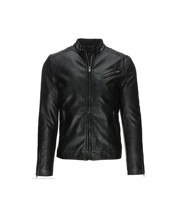 Men Black Jacket Real Leather Jacket